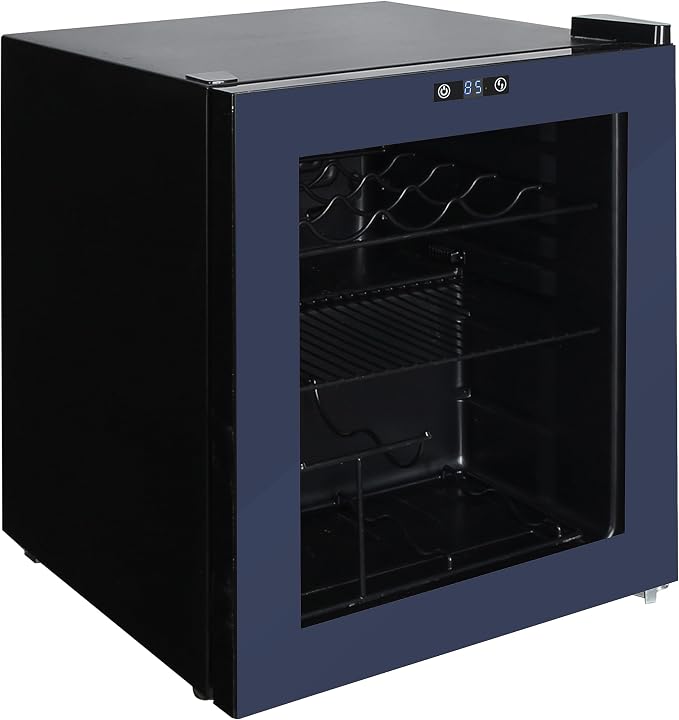 West Bend Beverage Cooler Refrigerator 15 Wine Bottle/60 Can Capacity, Glass Door, 17-Inch Wide Freestanding, Adjustable Thermostat Control, 1.6-Cu.Ft, Slate Blue - Image 2
