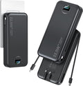 20000mAh Ultra-Portable-Charger-Power-Bank with Built in Cables&AC Wall Plug,PD20W USB-C Fast Charging Cell Phone Charger Battery Pack,LED Display Travel Battery Bank for All iPhone,Samsung,Android by AONIDI
