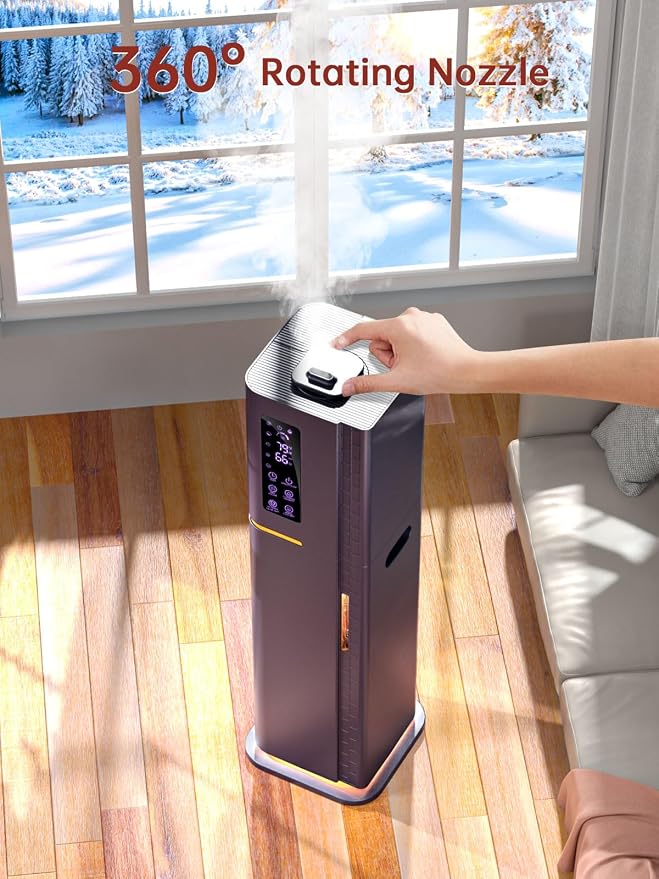 2.64Gal Humidifiers for Bedroom Large Room, Warm and Cool Mist up to 500ft², Ambient Light Top Fill Diffuser, 24H Timer, 3 Mist Modes, 35dB Quiet Humidifier for Home Office Plants - Image 2