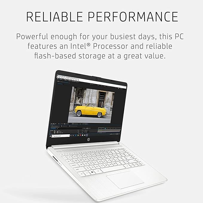 HP Latest Stream 14" HD Laptop, Intel Celeron Processor, 4GB Memory, 64GB eMMC Storage, Fast Charge, HDMI, Up to 11 Hours Long Battery Life, Office 365 1-Year, Win 11 S, Microfiber Bundle, White - Image 4