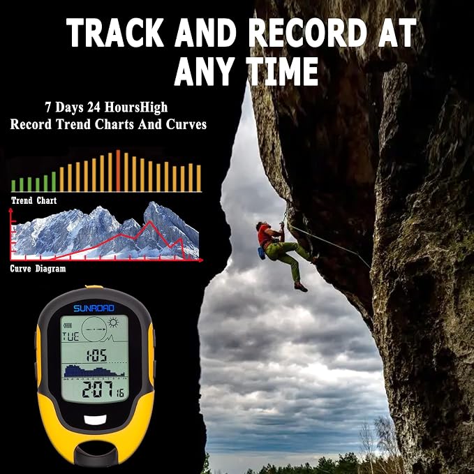 Barometer Altimeter Compass LCD Digital Thermometer Watches-Hygrometer Weather - Image 3