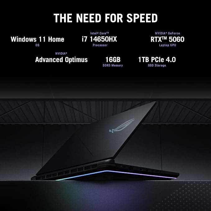 ASUS ROG Strix G16 (2025) Gaming Laptop, 16” FHD+ 16:10 165Hz/3ms, NVIDIA® GeForce RTX™ 5060, Intel® Core™ i7 Processor 14650HX, 16GB DDR5, 1TB Gen 4 SSD, Wi-Fi 7, Windows 11 Home, G615JMR-AS74 - Image 4