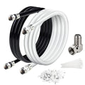 Elecan 12 Ft/2 Pack RG6 Coaxial Coax Cable Connectors Set, Quad Shielded by Elecan