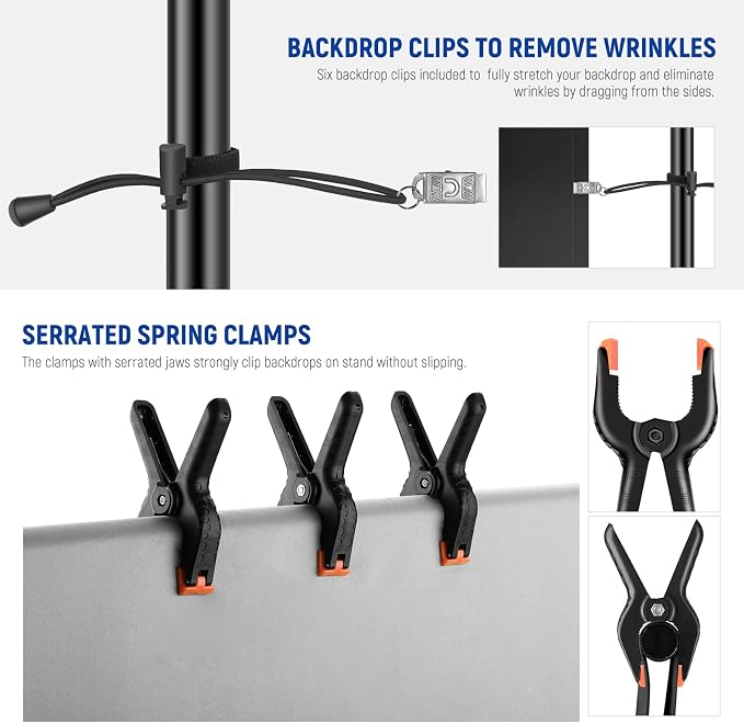 NEEWER 8.5x10ft Adjustable Backdrop Stand Kit, Photography Background Support - Image 4