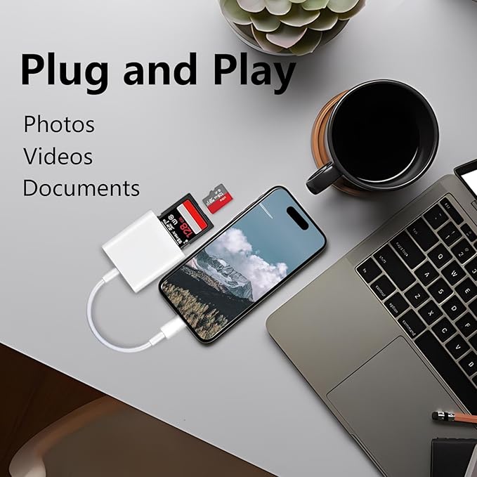 USB C SD Card Reader for iPhone 15/16/17, Dual Card Slots Micro SD Card Reader - Image 3