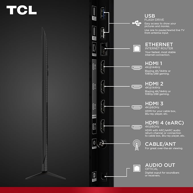 TCL 85" T7 4K QLED Google TV with 144Hz Gaming (85T7) | Smooth Motion for Sports & Gaming - Image 21