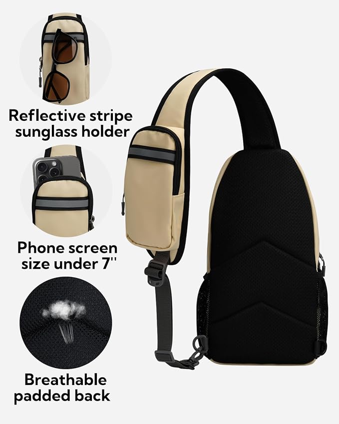 WATERFLY Crossbody Sling Backpack Sling Bag Travel Hiking Chest Bag Daypack - Image 6