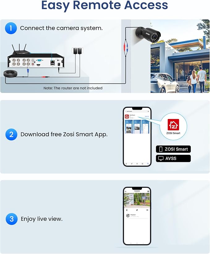 ZOSI 4 x 2MP 1080p Home Security Camera Outdoor Indoor, 1920TVL HD CCTV Bullet - Image 6