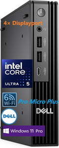 Dell Pro Micro Mini Desktop, AI PC with Intel Core Ultra 5 235T (14-Core, 13 Tops NPU), 16GB DDR5 RAM, 512GB PCIe SSD, WiFi 6, Windows 11 Pro - for Business Office Home & Multi-Monitor Workstations by Dell