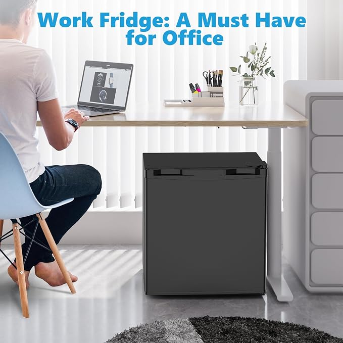 Electactic 1.6 Cu.ft Mini Fridge, Compact Single Reversible Door Refrigerator, Adjustable Thermostat, Ultra Quiet, Energy Efficient for Office, Dorm, Bedroom, Apartment -Black - Image 6