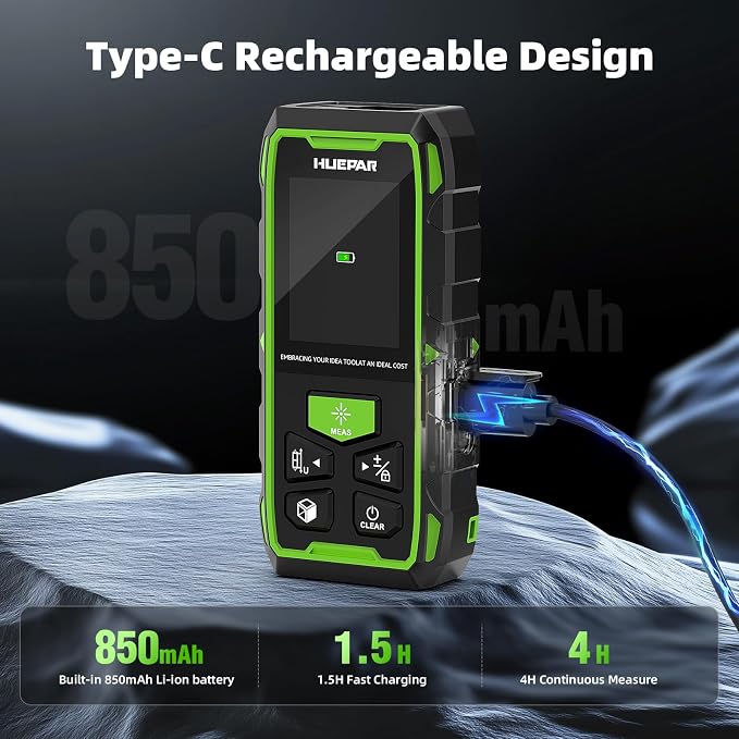 Huepar Professional 656ft/200M Dual Laser Distance Measuring Tool, 5 Years - Image 5