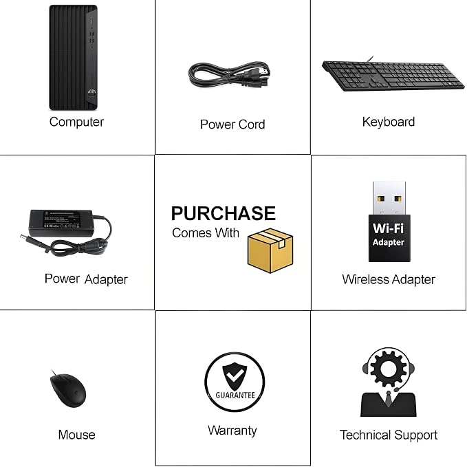 HP ProDesk 600 Desktop Computer, i5-10400F, 16GB RAM, 1TB SSD, GT 610 | Ideal for Office Work, Web Browsing, Remote work, and Everyday Multitasking; WiFi Adapter, Compact Design with Win 11 Pro - Image 7