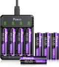 POWXS Rechargeable AA Lithium Batteries 1.5V by POWXS