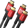 8K HDMI Cable 2.1 2 Pack 6ft, JSAUX 48Gbps Ultra High Speed HDMI Cable Braided by JSAUX