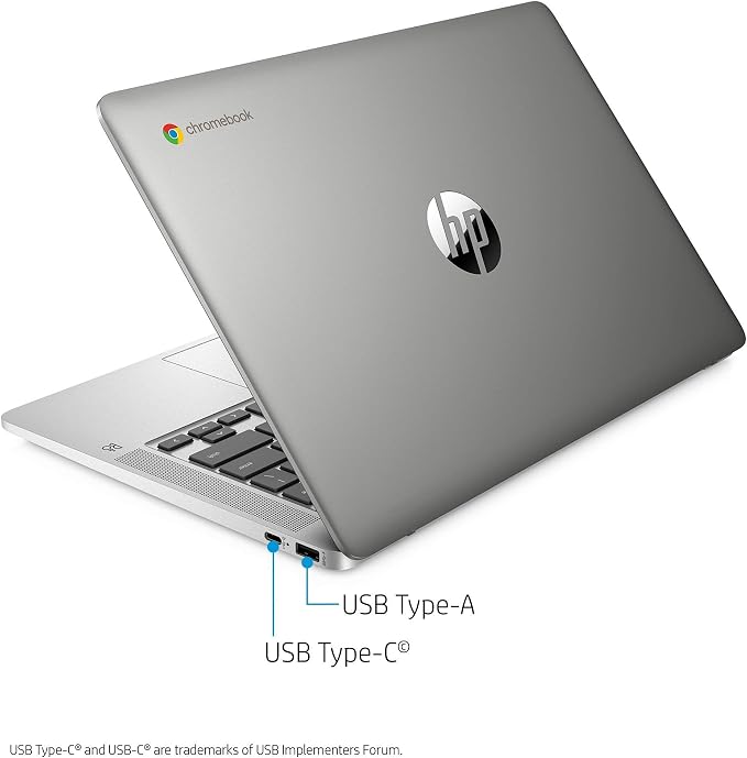 HP 14 Chromebook 14in HD Intel 4-core CPU 4GB RAM 64GB eMMC (Renewed) - Image 4