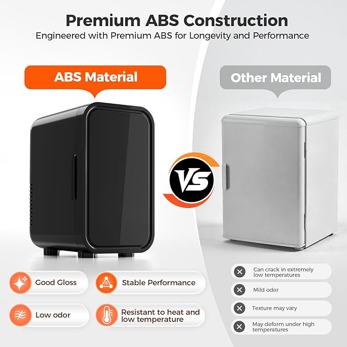OSTBA Mini Fridge for Skincare, 6 Liter/8 Can 110V AC/ 12V DC Portable Thermoelectric Cooler Refrigerators for Bedroom, Skincare, Beverage, Office, Dorm Room and Car, Black - Image 6