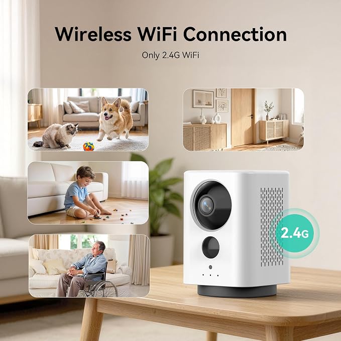 LIWAN Indoor Security Camera Wireless, Rechargeable Battery Powered, 2K WiFi - Image 2