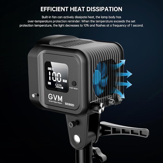 GVM 80W LED Video Light with Lantern Softbox and Tripod Stand Kit, Bi-Color - Image 9
