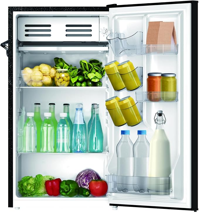 FRIGIDAIRE EFR376-BLACK 3.1 Cu Ft Black Retro Bar Fridge with Side Bottle Opener - Image 7