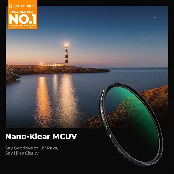 K&F CONCEPT 62mm MCUV Lens Protection Filter 18 Multi-Coated Camera Lens UV - Image 2