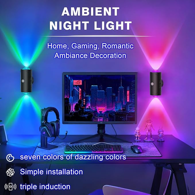Motion Sensor Night Light Indoor, 1500mAh Rechargeable RGB Color Changing LED - Image 5