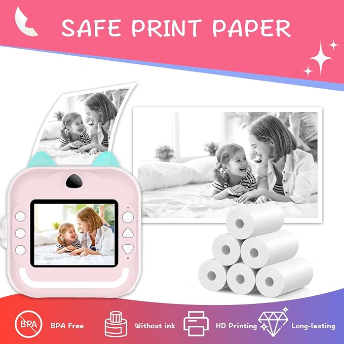 MIARALA 6 Rolls Instant Camera Refill Print Paper, HD Print Camera Paper Refill - Image 2