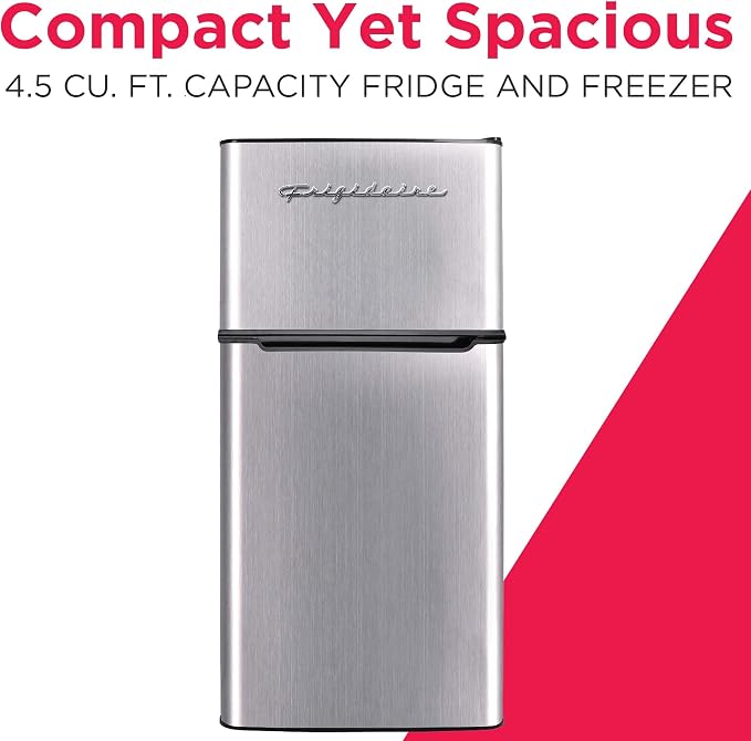 Frigidaire EFR451 Refrigerator with Top Freezer - 2 Door Fridge with 4.6 Cu Ft, Platinum Series, Stainless Steel - Image 3