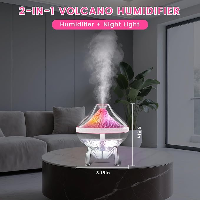 Small Humidifiers for Bedroom Cool Mist Ultrasonic,Baby Humidifier with Humidity Sensor Auto Shut Off LED Colorful Gradient Light Mini Humidifier For Plants,Bedroom,Baby Room,Office, Home（White) - Image 2