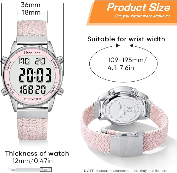 Hearkent Pedometer Watch for Walking Steps and Miles-Men&Women-Step Counter for - Image 2