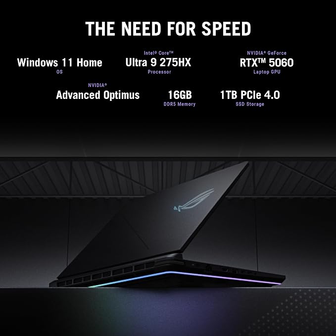 ASUS ROG Strix G16 (2025) Gaming Laptop, 16” ROG Nebula Display 16:10 2.5K 240Hz/3ms, NVIDIA® GeForce RTX™ 5060 GPU, Intel® Core™ Ultra 9 Processor 275HX, 16GB DDR5, 1TB SSD, Wi-Fi 7, Wind11 Home - Image 2