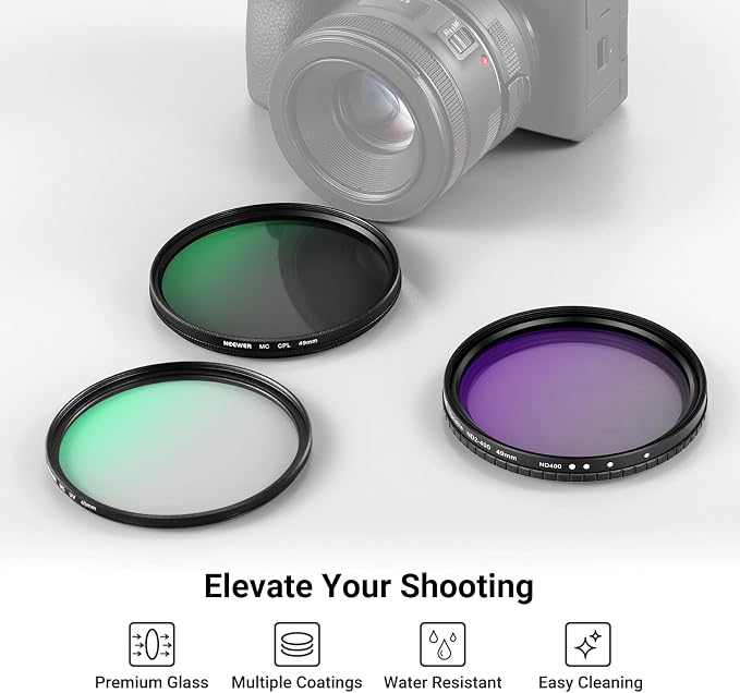 NEEWER 49mm Variable ND + CPL + UV Filter Kit - Image 2