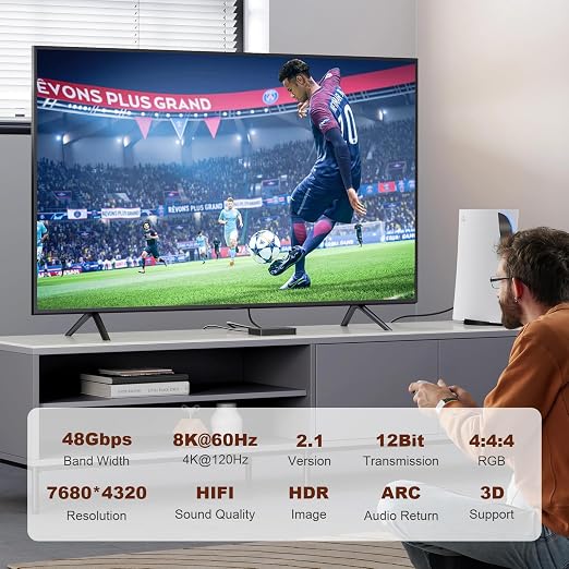 Fiber Optic HDMI 2.1 Cable – Ultra High Speed 48Gbps, Supports 8K@60Hz /4K/120Hz - Image 2