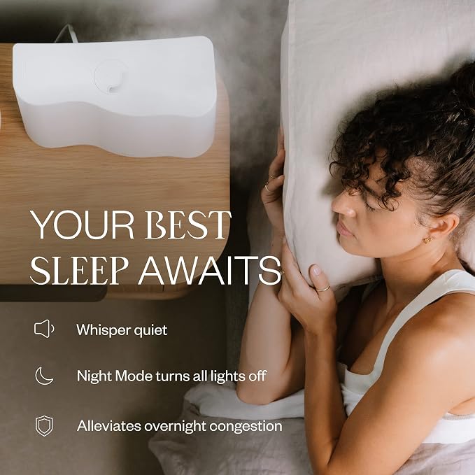 Vitruvi Cloud Bedside Humidifier, Dove, 24 Hr Run Time, 602ft Coverage, Large Home Bedroom - Night Mode - Includes 3 Month Filter - Image 8