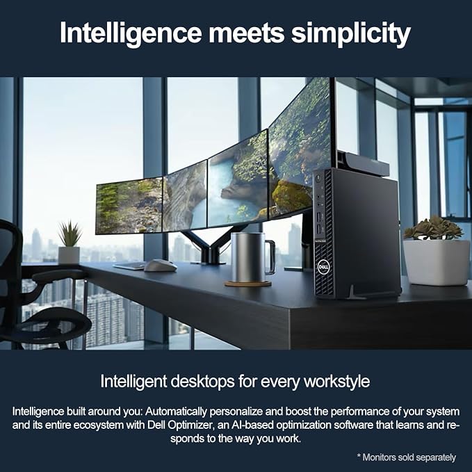 Dell OptiPlex 3080 Micro PC | Intel Core i5-10500T | 8GB RAM | 256GB SSD | Windows 11 Pro | Wi-Fi+ BT | Mini Desktop Computer (Renewed) (8GB RAM + 256GB SSD) - Image 3