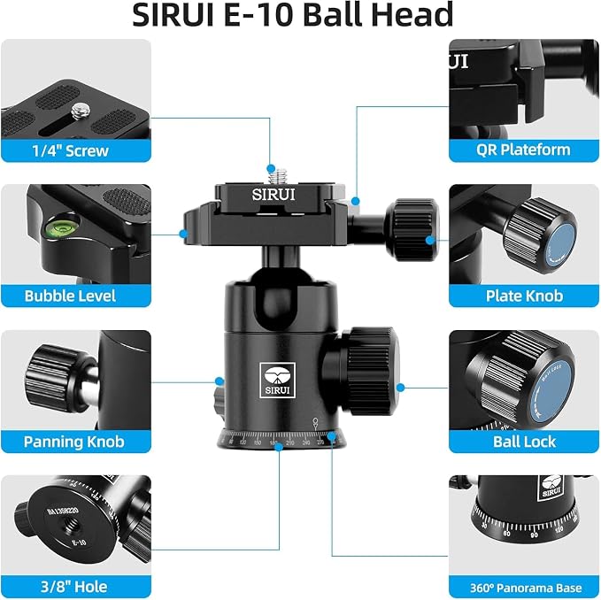 SIRUI Traveler 7C Camera Tripod 65.55 inches Carbon Fiber Arca Tripod - Image 6
