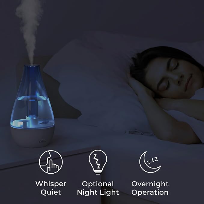 Pure Enrichment MistAire Studio Ultrasonic Cool Mist Humidifier - Small & Compact, Overnight Operation, 2 Mist Settings, Optional Night Light, & Auto Shut-Off - For Offices, Plants & Small Spaces - Image 4
