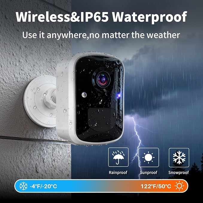 Goalake Wireless Security Camera, 3MP 2K Battery WiFi Camera - Image 2