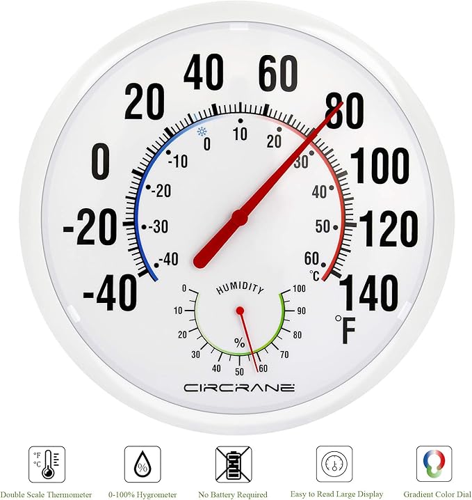 Circrane 13.25 Inch Round Thermometer - Image 7
