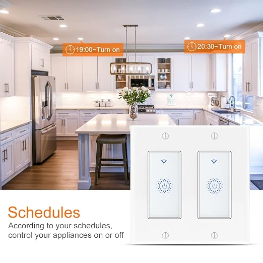Smart Switch4 Pack, Double Smart Light Switch, Milfra in-Wall WiFi Smart Switch - Image 7