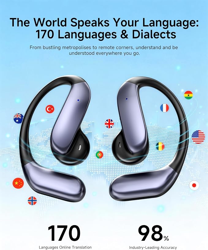 AI Translation Earbuds: 170 Languages & 0.45s Instant Real-Time Translator - Image 2