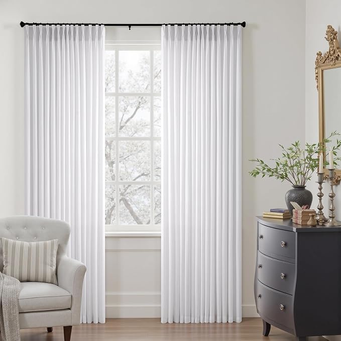 Memory Trained Pinch Pleated Curtains 96 Inches Long, Viral Linen Pinch Pleat - Image 3