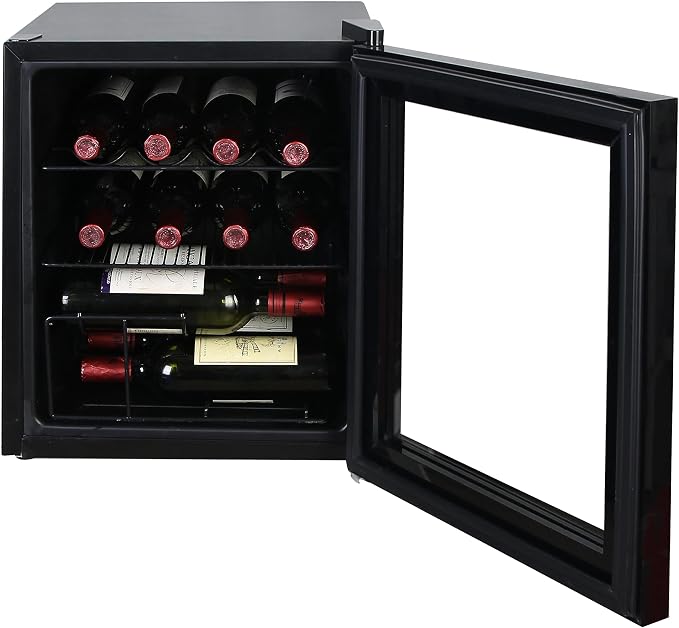 West Bend Beverage Cooler Refrigerator 15 Wine Bottle/60 Can Capacity, Glass Door, 17-Inch Wide Freestanding, Adjustable Thermostat Control, 1.6-Cu.Ft, Burgundy - Image 2