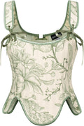 SCARLET DARKNESS Bustier Tops for Women Renaissance Floral Lace Up Bodyshaper by SCARLETDARKNESS