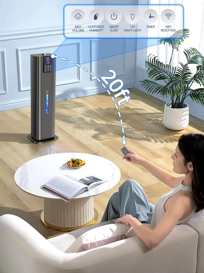 8L Smart Humidifier for Large Room Bedroom, Cover up to 505ft², Easy Top Fill, Remote & APP Control, Aroma Box, RGB Light, Last 48 Hours Suitable for Indoor Plant, Office, Home - Image 5