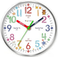 Roymnie Wall Clock Learning to Tell Time Easily Non Ticking Battery Operated by Unknown