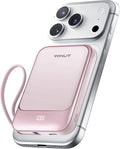 Magnetic Power Bank 10000mAh, Wireless Portable Charger with 15W Max Fast Charging & Built-in USB-C Cable, 22.5W PD LED Display Battery Pack Compatible with iPhone 17/16/15, Samsung Galaxy(pink) by VONUV