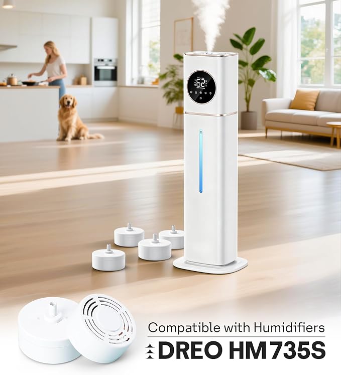 Leemone HM735S Demineralization Cartridge fit for Dreo Humidifiers HM735S, Prevent Mineral Build-up, Scale-Inhibitor, Extend Humidifier Life, Safe Material, 4 Pack - Image 2