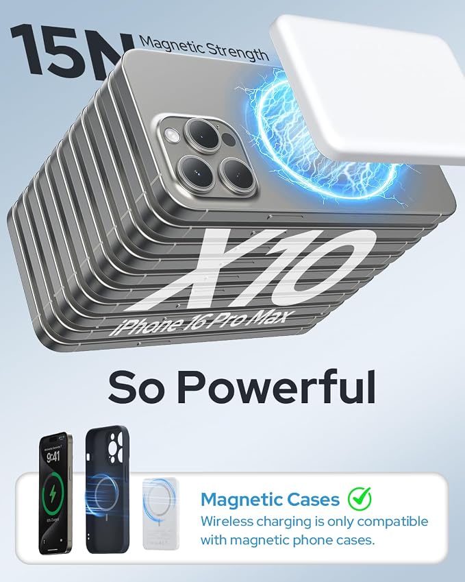 TRKOY for Magsafe Portable Charger, 5000mAh Wireless Magnetic Power Bank with USB C Charging,Travel Essential for Magsafe Battery Pack Compatible with iPhone 17/16/15/14/13/12 Series, Snow White - Image 2