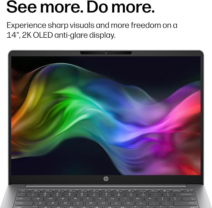 HP OmniBook 3 14 inch Next Gen AI PC, 2K Display, Snapdragon X X1-26-100, 16 GB RAM, 256 GB SSD, Qualcomm Adreno GPU, Windows 11 Home, Nouvelle Silver, 14-hz0288nr - Image 3