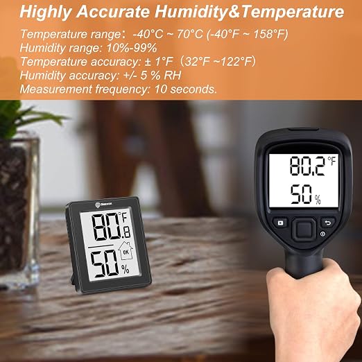 Geevon Digital Hygrometer, 3 Pack Indoor Thermometer Room Temperature Humidity - Image 4